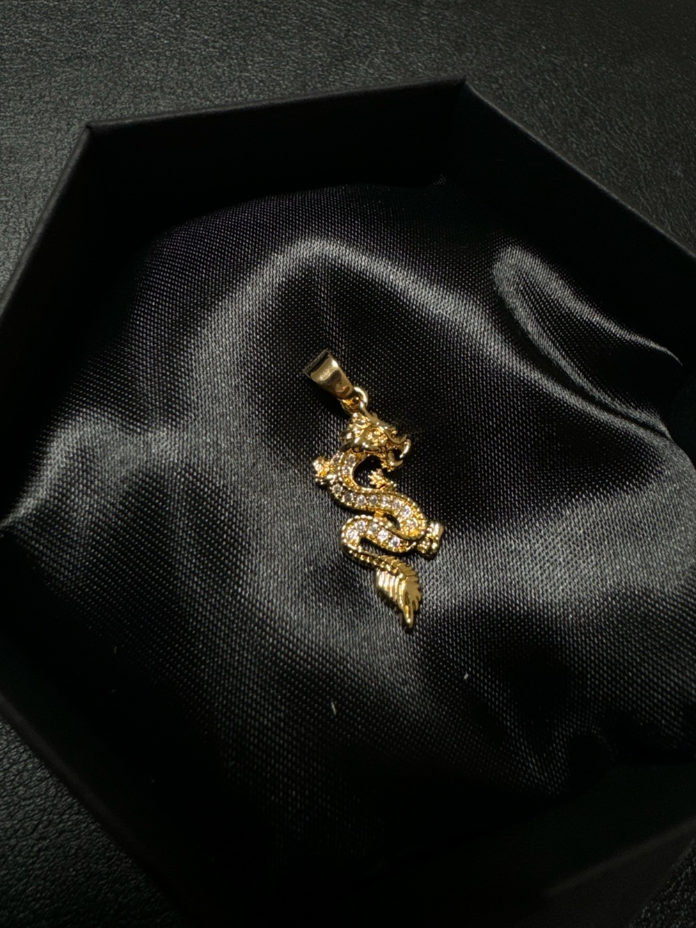 Gold filled dragon pendant - rose gold
